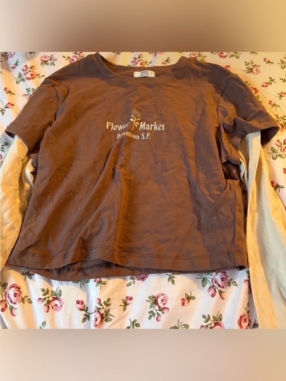 2/$25💌 Ardene Brown Graphic 'Flower Market' Kids Tee